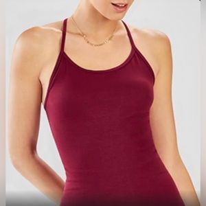 Fabletics Ellery Seamless Open Back Tank. Women’s S Burgundy